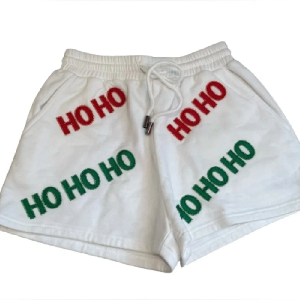 Set! QUEEN OF SPARKLES Kids White Holiday Ho Ho Ho Top & Shorts Set
